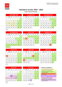 Calendario escolar 2024/2025